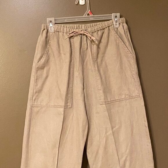 Chico’s Tan Linen Blend Pants Size 0 Drawstring - Picture 2 of 12